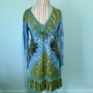 Moda Tie Dye Long Sleeve Dress Sz Small